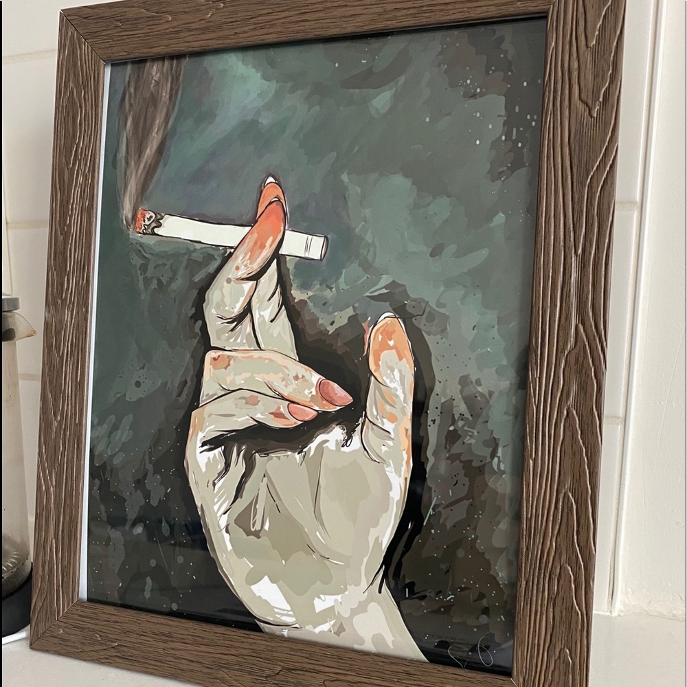 Smoking Night / Original Print / Glossy 8x10